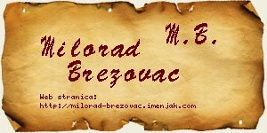 Milorad Brezovac vizit kartica
